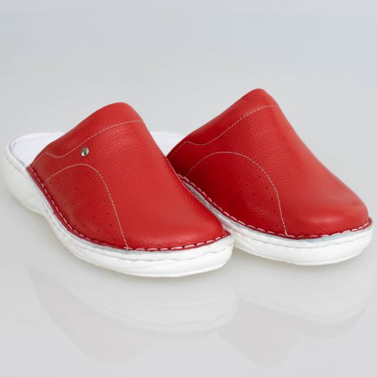 Saboti dama piele naturala, Roșu S8