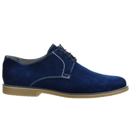 Pantofi casual, 0262 Albastru Denim, din Piele Intoarsa Naturala