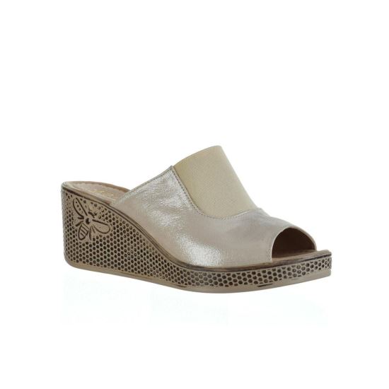 Sandale Dama F8963, Culoarea Auriu, din Piele Naturala, 