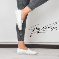 Balerini albi dama piele naturala talpa moale,Magda2.